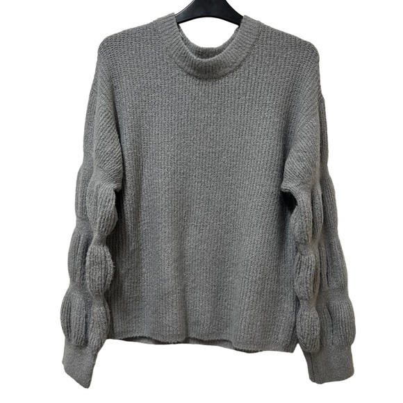 And Now This Gray Bubble Sleeves Sweater Size Small - Picture 1 of 7